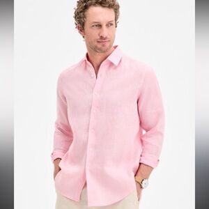 Club Room Men's Light Pink Button Down Shirt